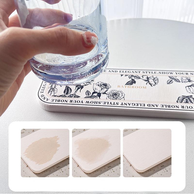 Diatom Mud Absorbent Pad for Bathroom and Bathroom Sink Quick-drying and Moisture-proof Toothbrush Soap Storage Pad Coaster