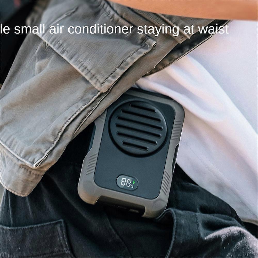 Portabale Waist Fan, 3 Speeds Handsfree Waist Hanging Body Fan, 12000mAh USB Rechargeable Power Bank Portable Cooling Fan, Belt Fan for Outdoor Hiking