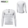 WOSAWE Men White High Elastic Undershirts Breathable Seamless Jersey Long Sleeves Cycling Base Layer