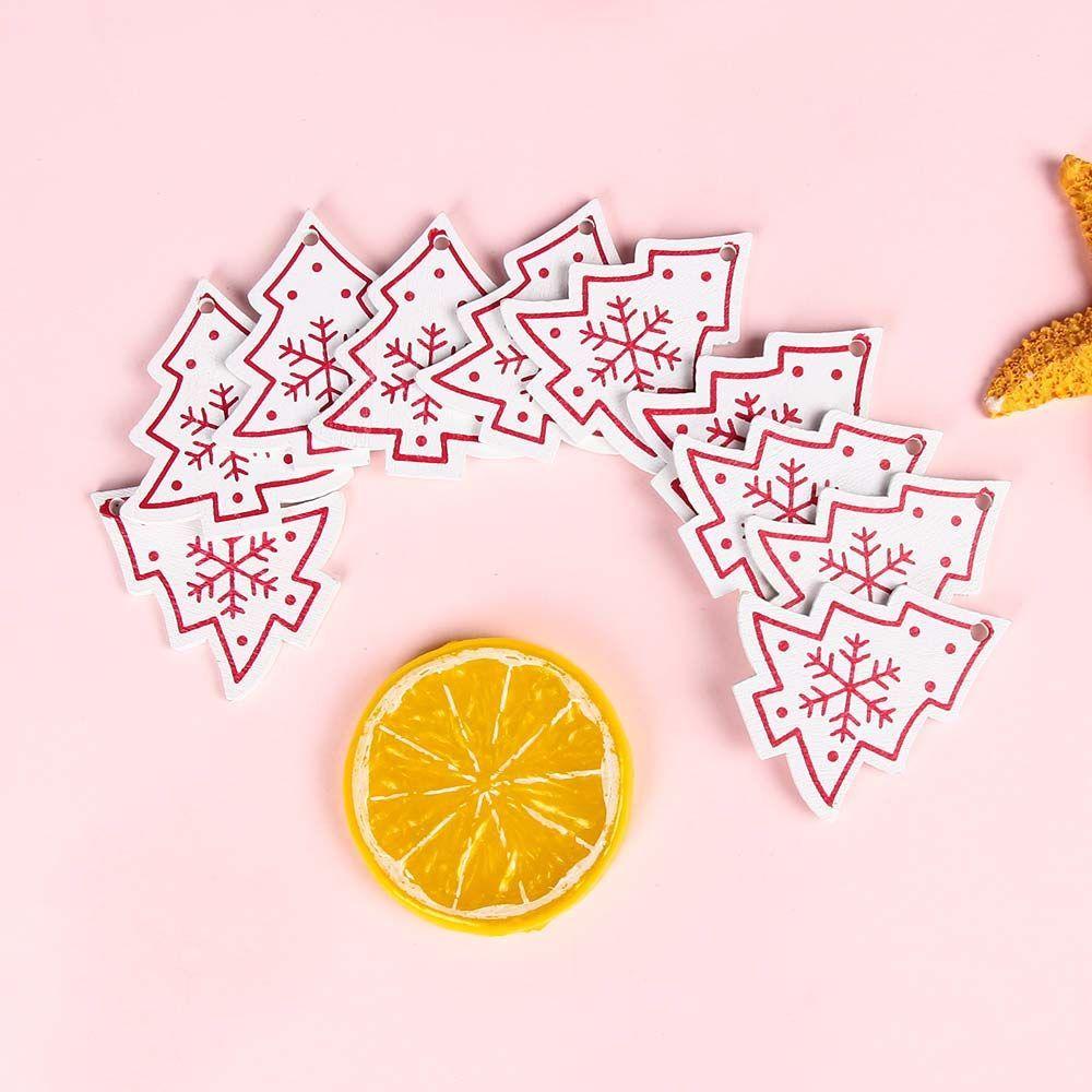 10pcs/set Festival Embellishment Decor Star Christmas Tree Ornament Party Supplies Wooden Tag