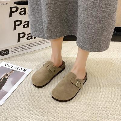 Баотоу полутапочки женские для улицы 2024 новые весна весна и осень плоская подошва платформа ретро ленивые туфли удобные