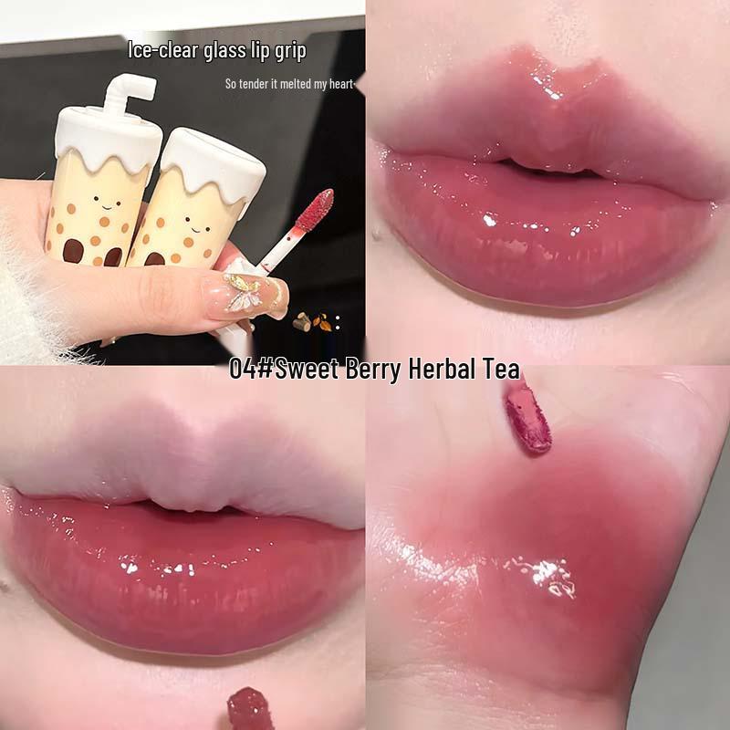 CAPPVINI Глянцевая глазурь для губ "Жемчужный молочный чай" - Милая, Доступная Помада для Студенческой Вечеринки