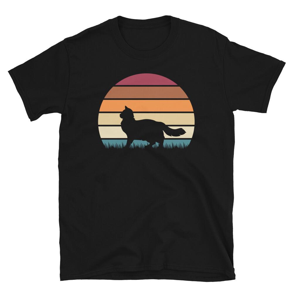 Retro Sunset Kitten Feline Pet Ragdoll Cat Short-Sleeve Unisex T-Shirt