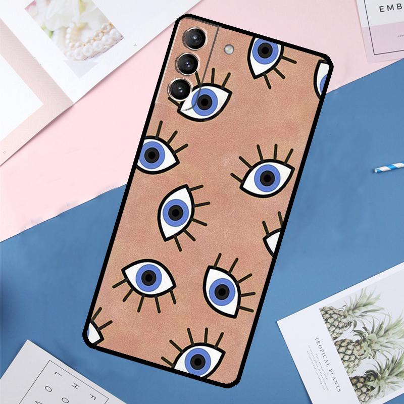 Чехол со принтом Синий Глаз Удачи и Сглаза для Samsung Galaxy S25 Ultra S24 S23 S22 S21 Ultra S9 S10 Plus S23 FE S25 FE Задняя крышка