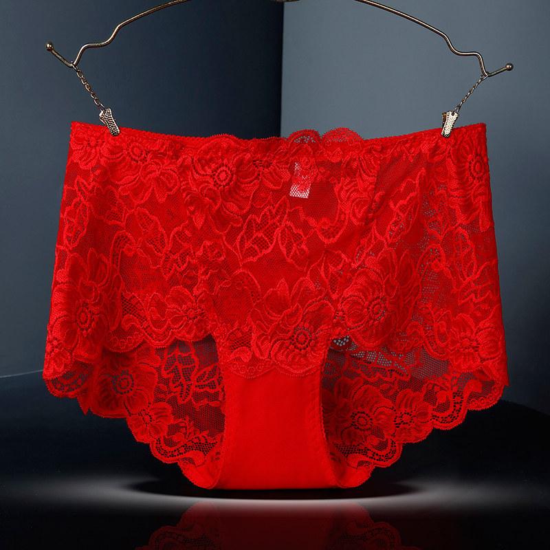 Women Plus Size Lace Panties Sexy High Waist Pants Seamless Butt Lifter Lingerie Female Flowers Mesh Breathable Briefs