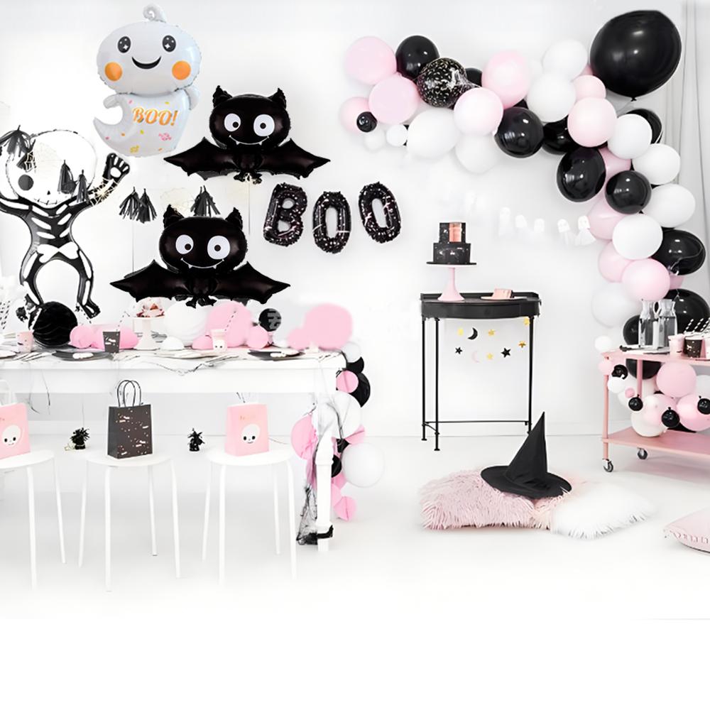 69 шт./компл., воздушные шары на Хэллоуин, гирлянда, арка, комплект, кошмарный череп, скелет, фольгированные шары для украшения Хэллоуина, товары для вечеринок