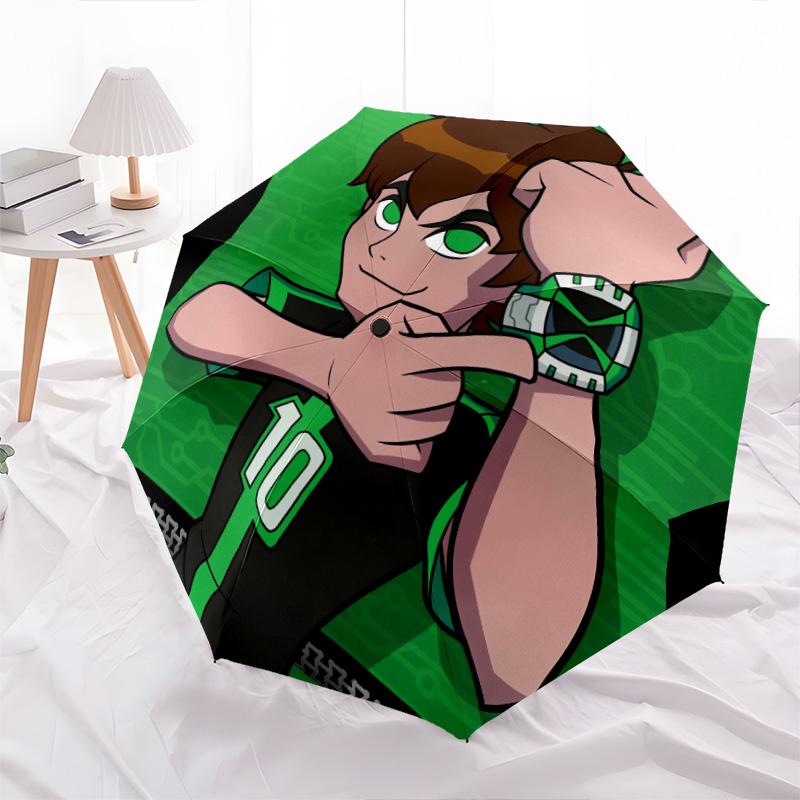 Рисунок Ben 10, автоматический складной зонт, портативная и складная конструкция, 8 спиц, рождественский или день рождения подарок.