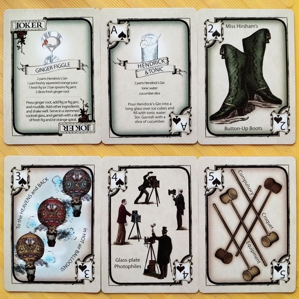 Hendrick's Gin Playing Cards Deck 9*6cm - Unusual Victorian Style Collector’s Cards with Cocktail Recipes Full 52-card Deck