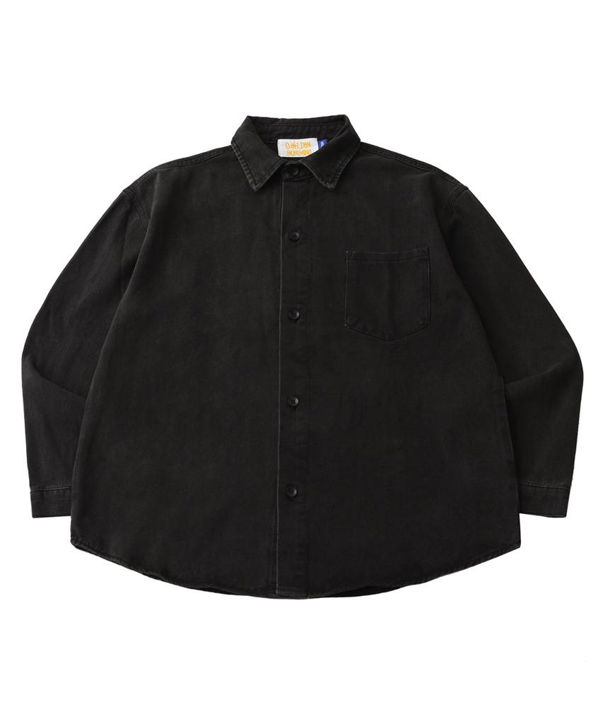GOLDEN SUNSHINE Washed Denim Over Shirts_Black