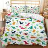 Мультяшный Динозавр Пододеяльник Каваи Динозавры Комплект Постельного Белья Джунгли Древние Животные Чехол на Одеяло Для Девочек Мальчиков Полный Размер Кинг