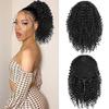 1 Pack Drawstring Extension 12 Inch Short Black Afro Curly Two Clips Extension for Black Women Halloween
