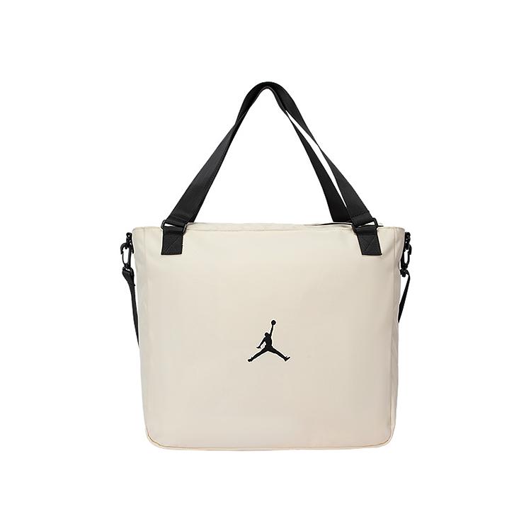 Jordan 18L Large Capacity Commuting Travel Classic Logo Polyester Tote Bag Unisex Tote Bag Pearl-White JD2613226GS-001