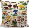1Pc Whimsical Mushroom Fungi Cushion Cover, Cottagecore Botanical Forest Print Throw Pillow Case For Home Sofa Bedroom Decor