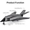 1:Модель истребителя F-117A Nighthawk в масштабе 100, игрушечная машинка, литой корпус, резиновые шины, модели штурмовика, звук, свет, военные игрушки, подарки