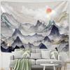 Горы и реки Впечатление Картина маслом Гобелен Настенный декор Природный пейзаж Богемный фон Ткань Декор