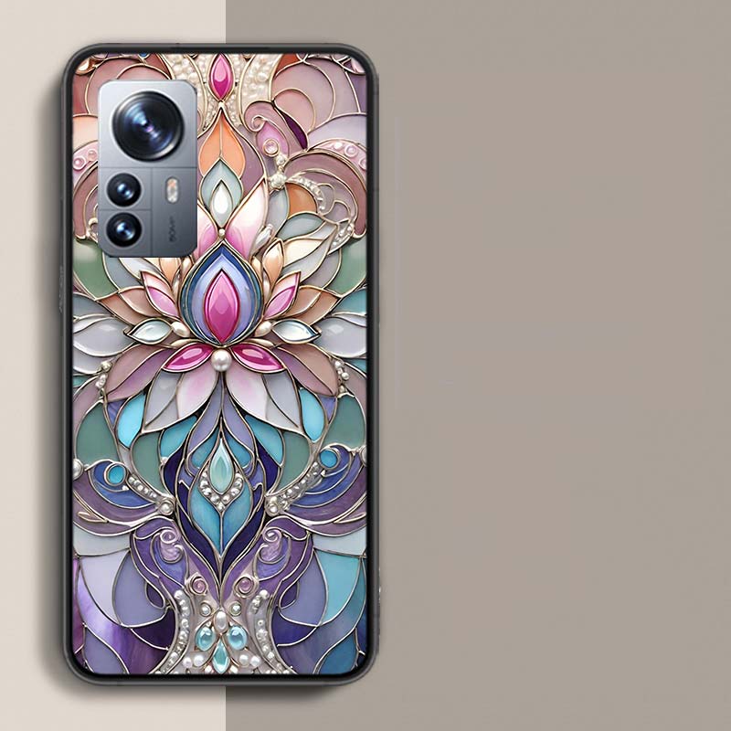 Цветочный витражный эффект Так Красивый Чехол Для Телефона Для Xiaomi Mi 14 14T 15 15T Poco F7 Ultra M8 M7 M6 M4 M3 X7 X6 X4 Pro M5S 12