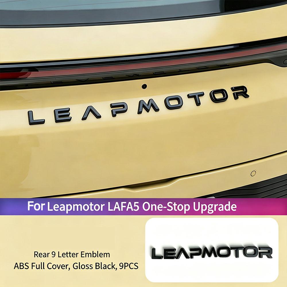 For Leapmotor LAFA5 Blackened Front Hood Emblem Rear Trunk Letter Decals - Specialized Car Accessories For Black Warrior Style
