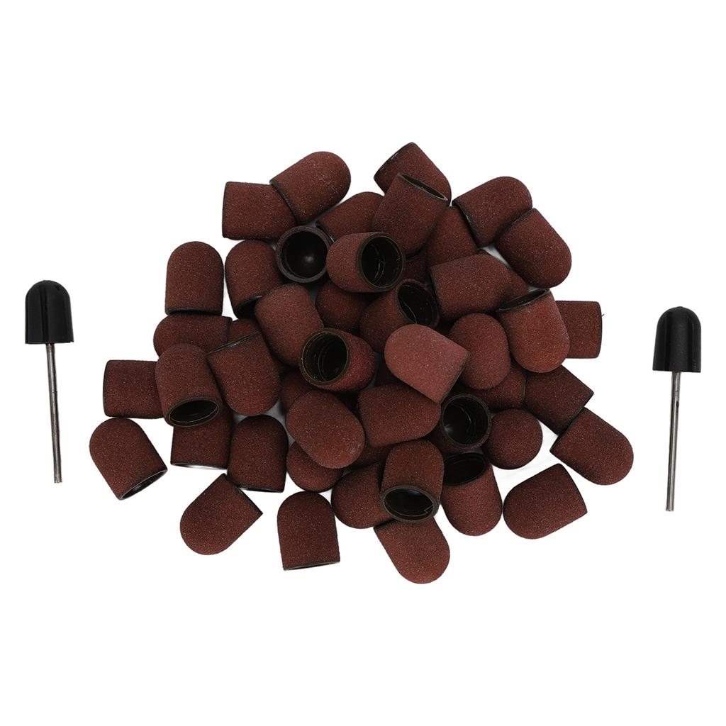 Professional Nail Polish Tool Kit 50pcs 180# Grit Nail Sanding Cap 2pcs Sanding Shaft
