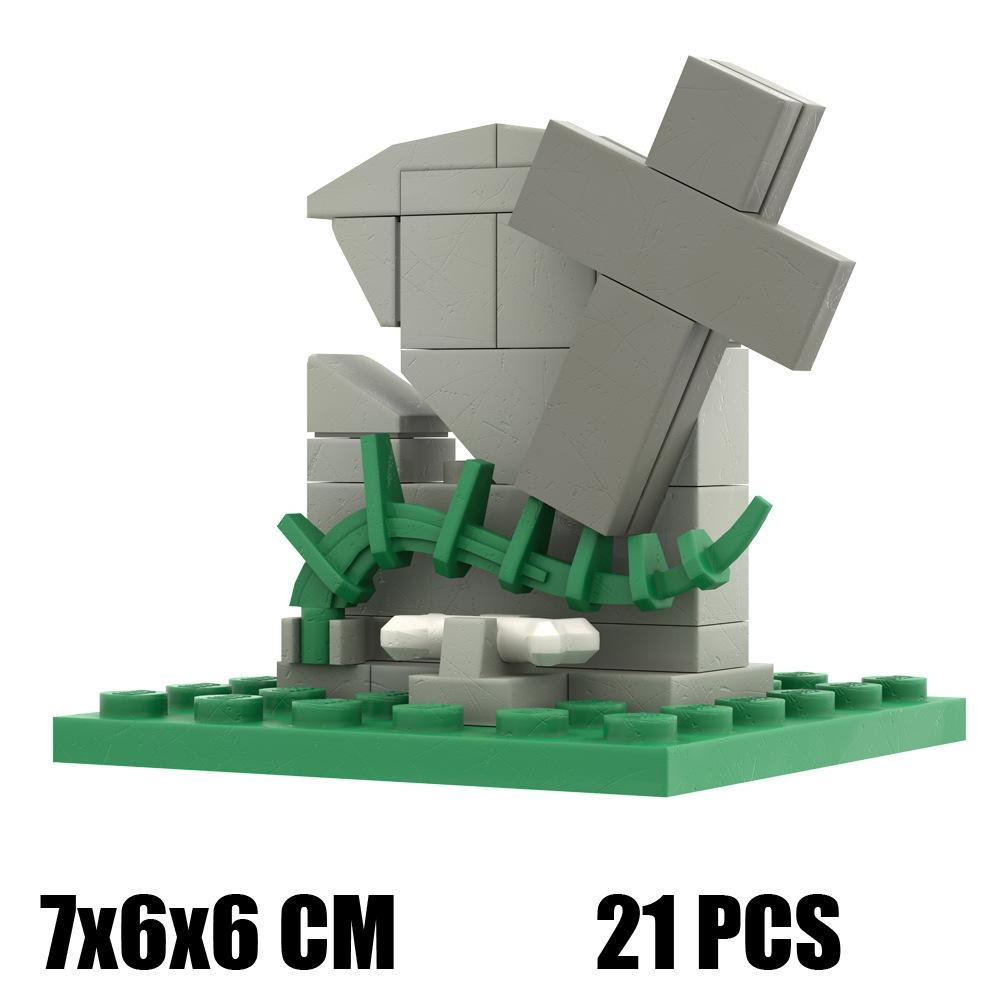 Hell's Gate Мелкие Частицы Строительный Блок Сцена Забор Пейзаж Хэллоуин Дом с Привидениями Модульный Орнамент