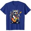 Rock Cat Playing Guitar Funny Guitar Cat T-Shirt for Men Women Kids Music Festival Clothes Graphic T Shirts Print Casual