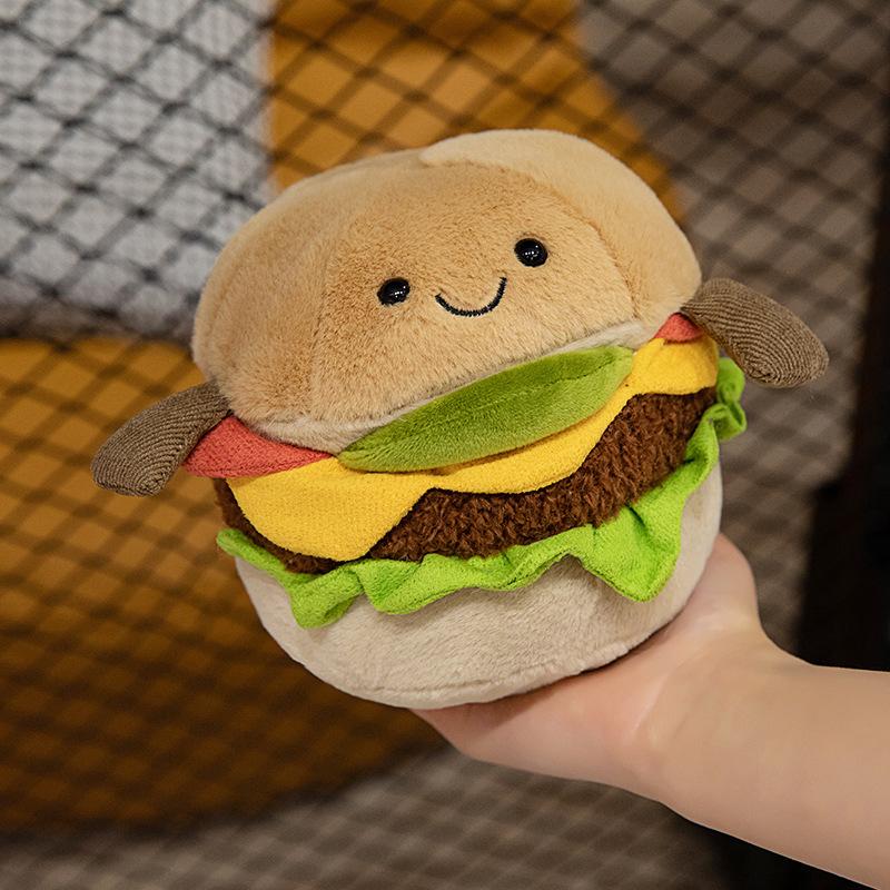 15cm Cute Cartoon Hamburger Stuffed Animal Plush Toy Stuffed Animal Hamburger Plush Toy for You Kids Gift Holiday Birthday