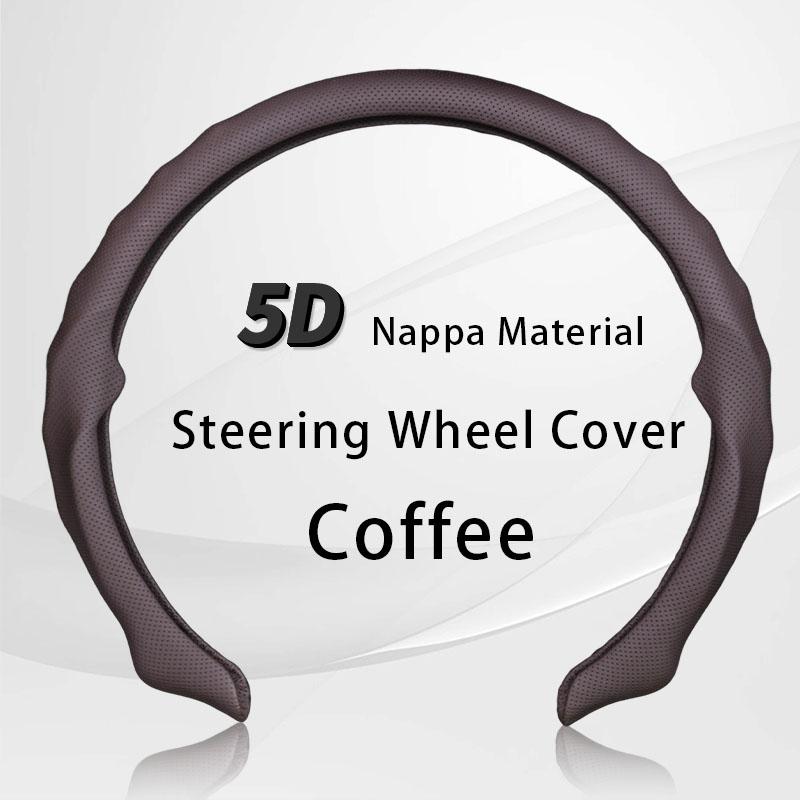 5D Наппа Кожаный Ремешок Отверстие Чехол на Руль, Дышащий, Нескользящий, Ультратонкий и Безопасный. для Jeep, Tesla, Honda, Mazda и т. д.