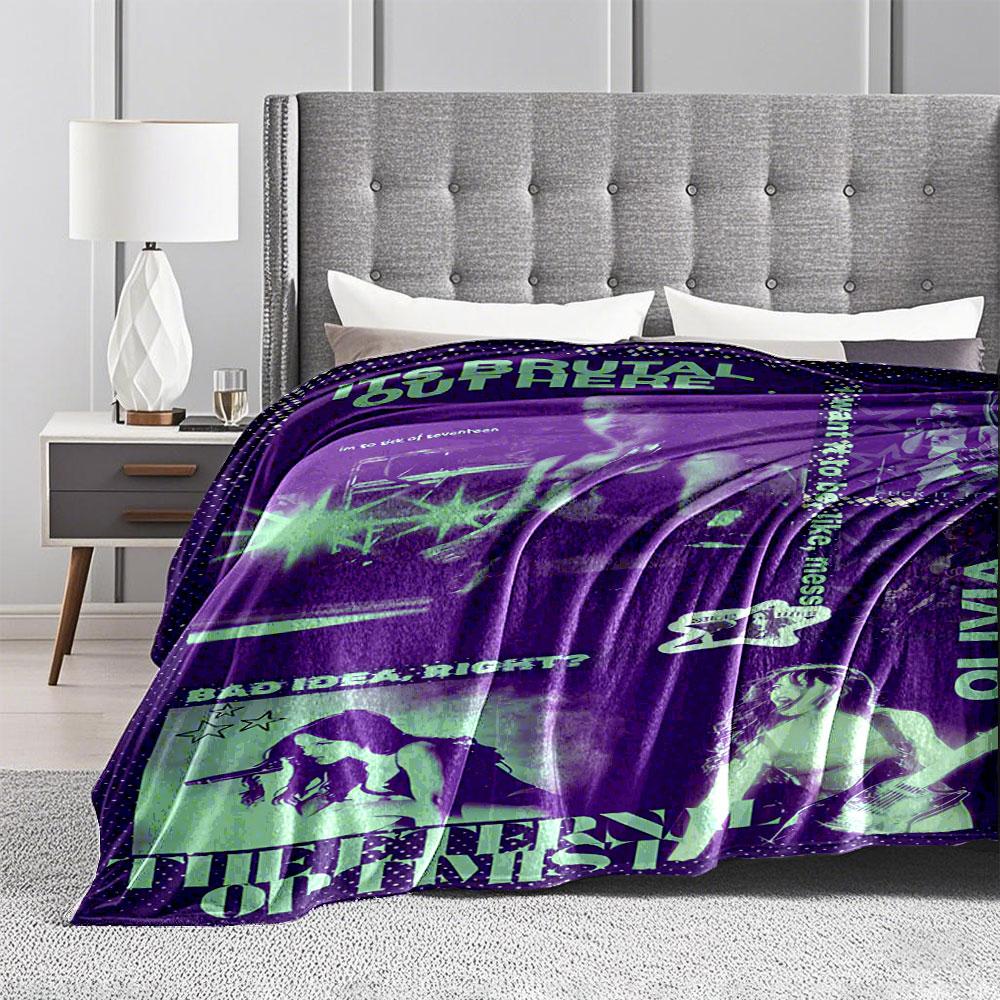 Purple Rockstar Collage Blanket for all seasons blanket lunch break throw gift