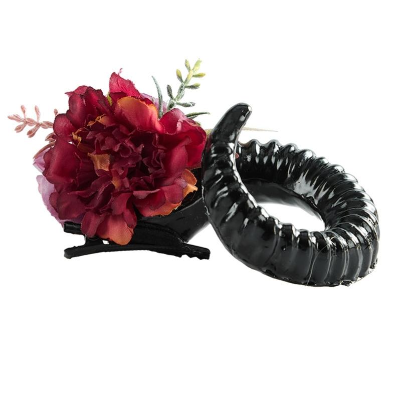 Gothic Sheep Horn Hairpin For Halloween Cosplay Costume Unisex Lightweight Cosplay Props Resin Material