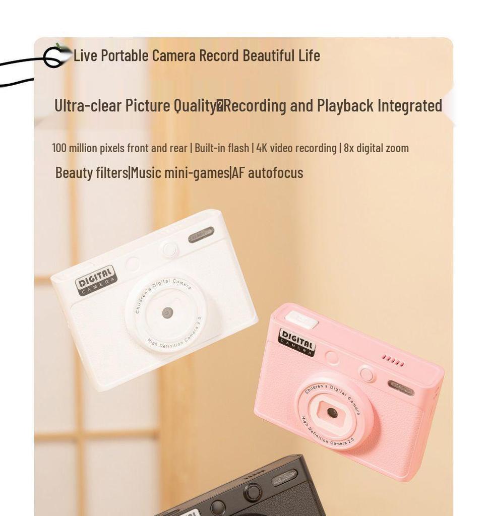 Affordable HD Retro CCD Digital Camera - Student & Travel Vlog Selfie Companion