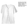 Men Button Down T-shirt Solid Color V-Neck Short Sleeve Tee Shirt Summer Casual