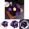 Halloween Purple Rose Candle Ring Decor With Synthetic Flowers For Venue Decoration And Festive Display