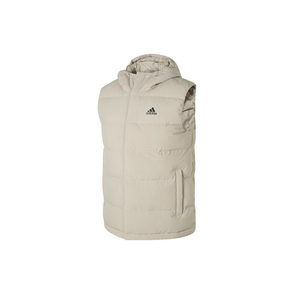 Adidas Down Vests Men's Gray Hooded Moderate HY3935