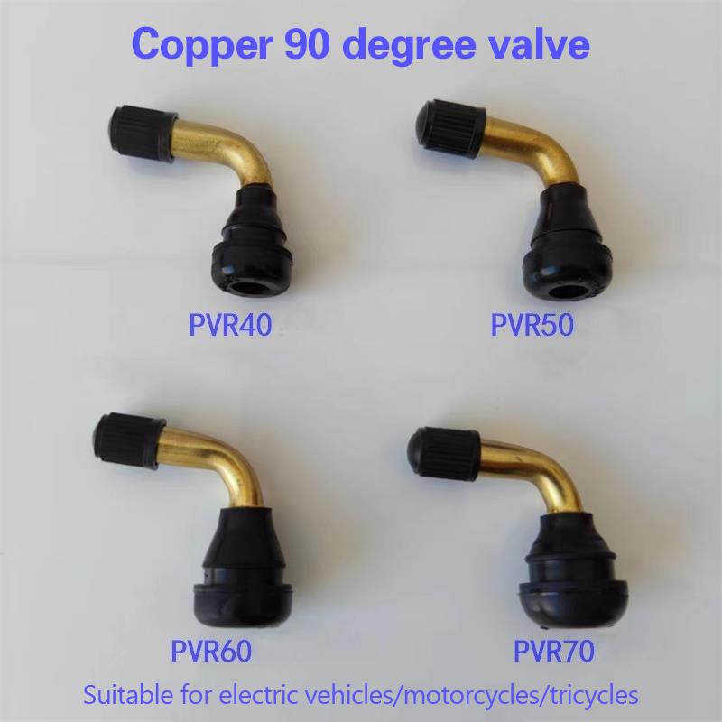 2Pcs Tire Valve Stem Pvr70 Pvr60 Pvr50 Pvr40 Bent 45 Degree Angled Snap-In Rubber Base For Scooter Motorcycle Moped Atv