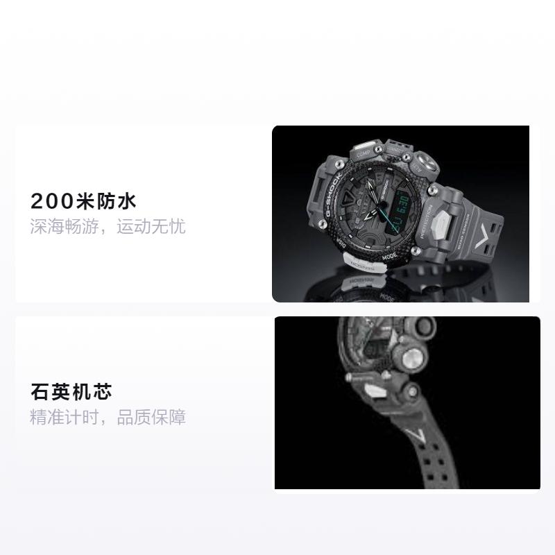 Casio G-SHOCKGRAVITYMASTER Истребитель-невидимка Водонепроницаемость 200 метров Подключение по Bluetooth Многофункциональные Спортивные Кварцевый механизм GR-B200RAF-8A-person