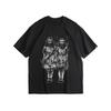 Drak Style Twins Graphic Print Autumn Pure Cotton Men's and Women's T-shirt Short Sleeve Street Fashion Trend Clothing