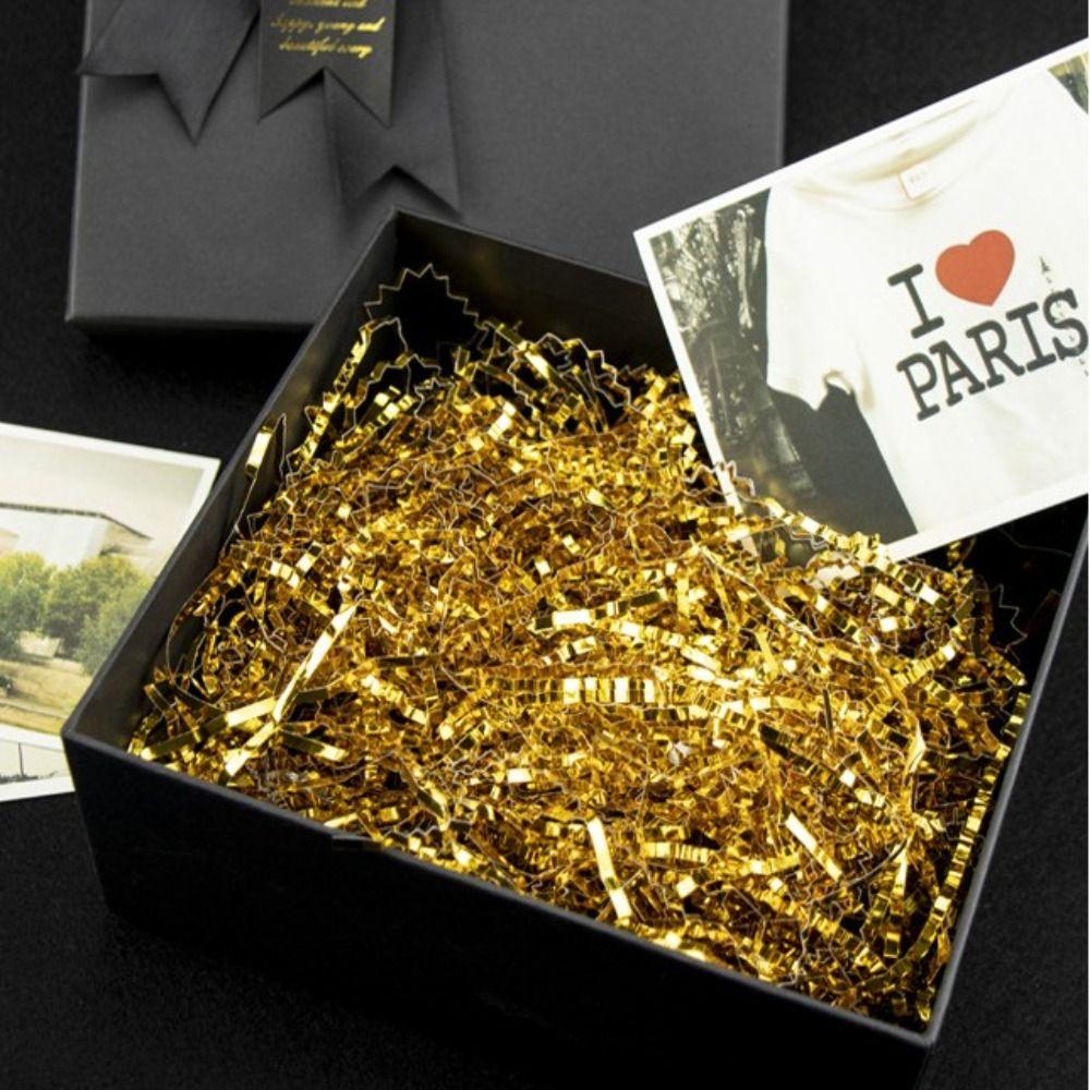 100 г Двусторонняя яркая фольга Металлическая лазерная гофрированная бумага Наполнитель для подарочных коробок Подарочная коробка