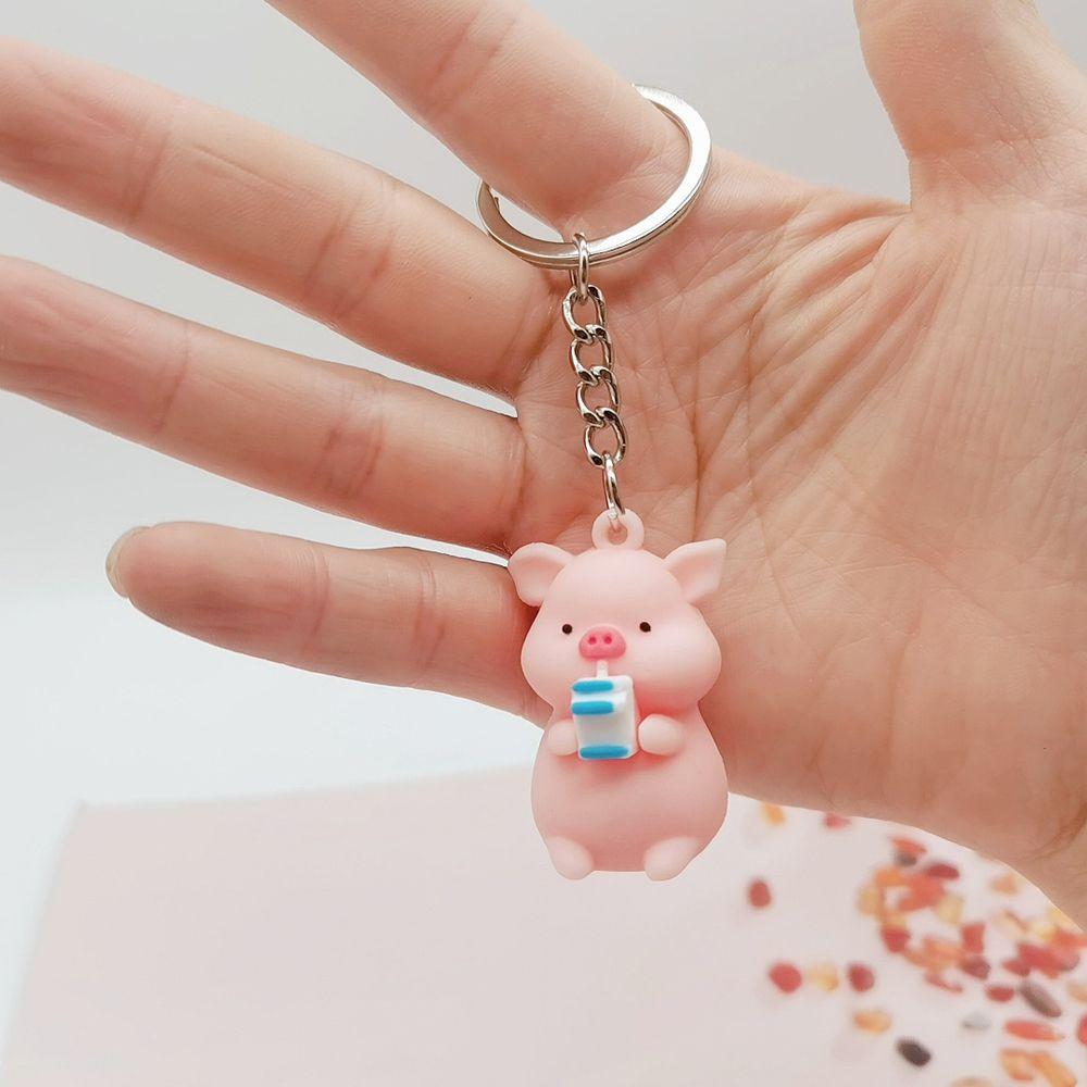 Подвеска в виде мультяшной свиньи, сумка-шарм, свинья, брелок в виде молочной свиньи, брелки для ключей, брелок в виде свиньи в виде дождевика