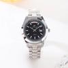Best-Selling 41mm Luxury Watch with Glass Dial Calendar Business Fashion Style Quartz Movement Stainless Steel Band 20mm