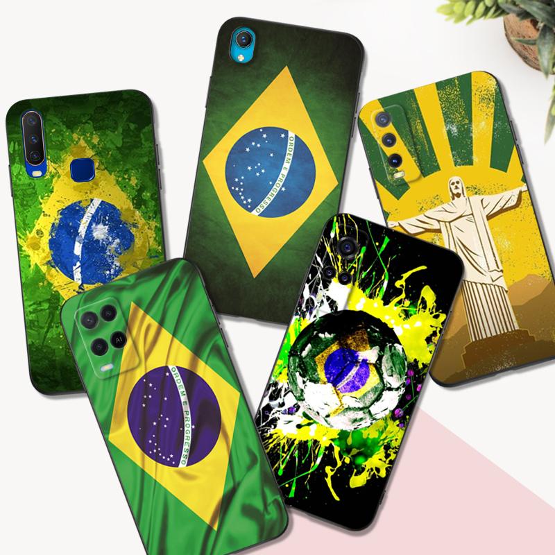 Черный чехол из ТПУ для Vivo Y30 Y30G Y31 Y53S Y33 Y33S Y33T Y67 Y51 Y51S Y51A 2021 2022 2020 4G 5G флаг Бразилии Рио-де-Жанейро