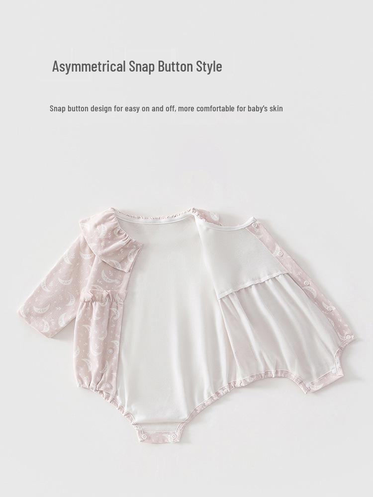 Newborn Princess Romper for Girls, Spring/Autumn, One-Piece, Pure Cotton, Class A, Size 59