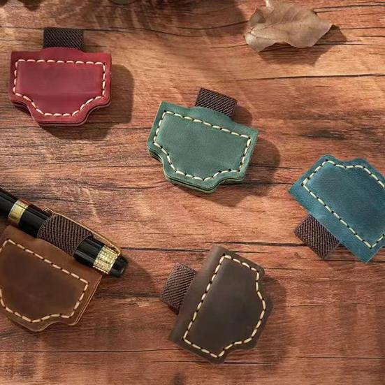 Персонализированная магнитная закладка из искусственной кожи, держатель страниц с зажимом для ручки, закладка с ретро-логотипом для журналов, блокнотов, книг