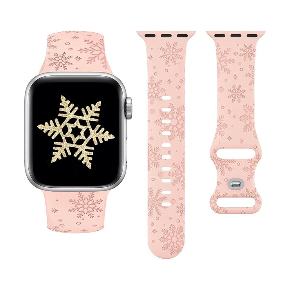 Рождественский ремешок Для ремешков Apple Watch 49мм 46мм 45мм 44мм 42 40мм Гравированный Браслет correa IWatch Серии 11 10 SE 9 8 7 Ultra2 3