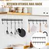 1 комплект полки для кухонных принадлежностей. Хорошая несущая способность. Экономия места. Прочная настенная полка для кухонных принадлежностей из нержавеющей стали с 6 крючками.