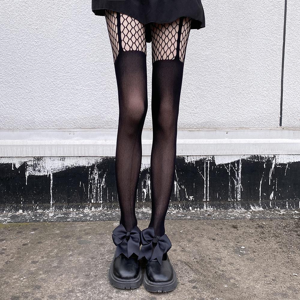 Милые японские чулки-сеточки с защитой от защемления - JK Suspenders, дизайн Hollow Net