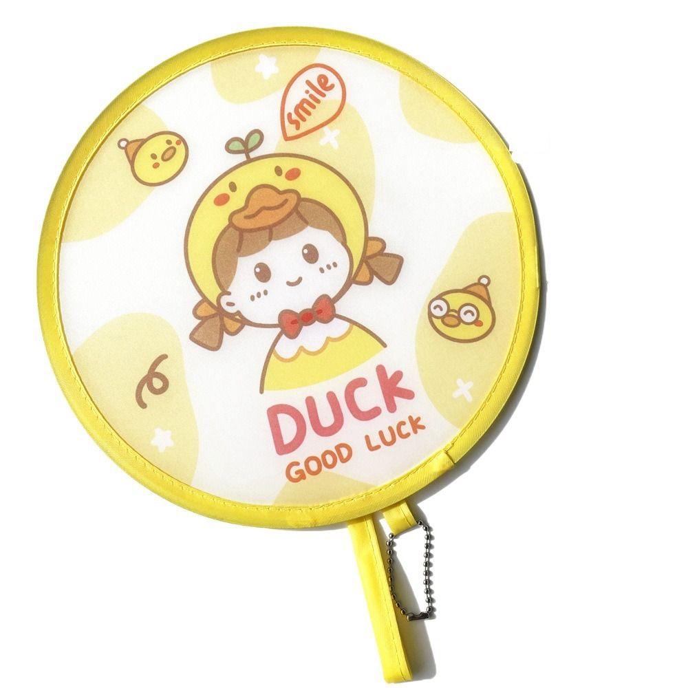 Портативный мультяшный складной веер прочный мини карманный вентилятор креативный ручной круглый веер для мужчин