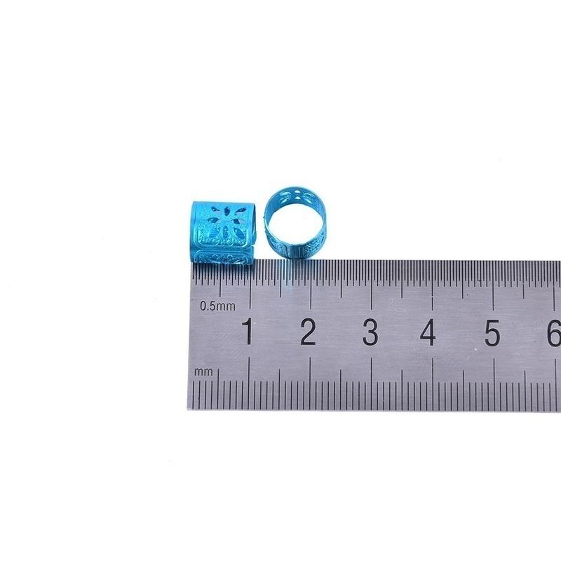 100PCS Pink Red Purple Green Blue Golden Silver Dreadlock Hair Beads Adjustable Hair Ring for Braids