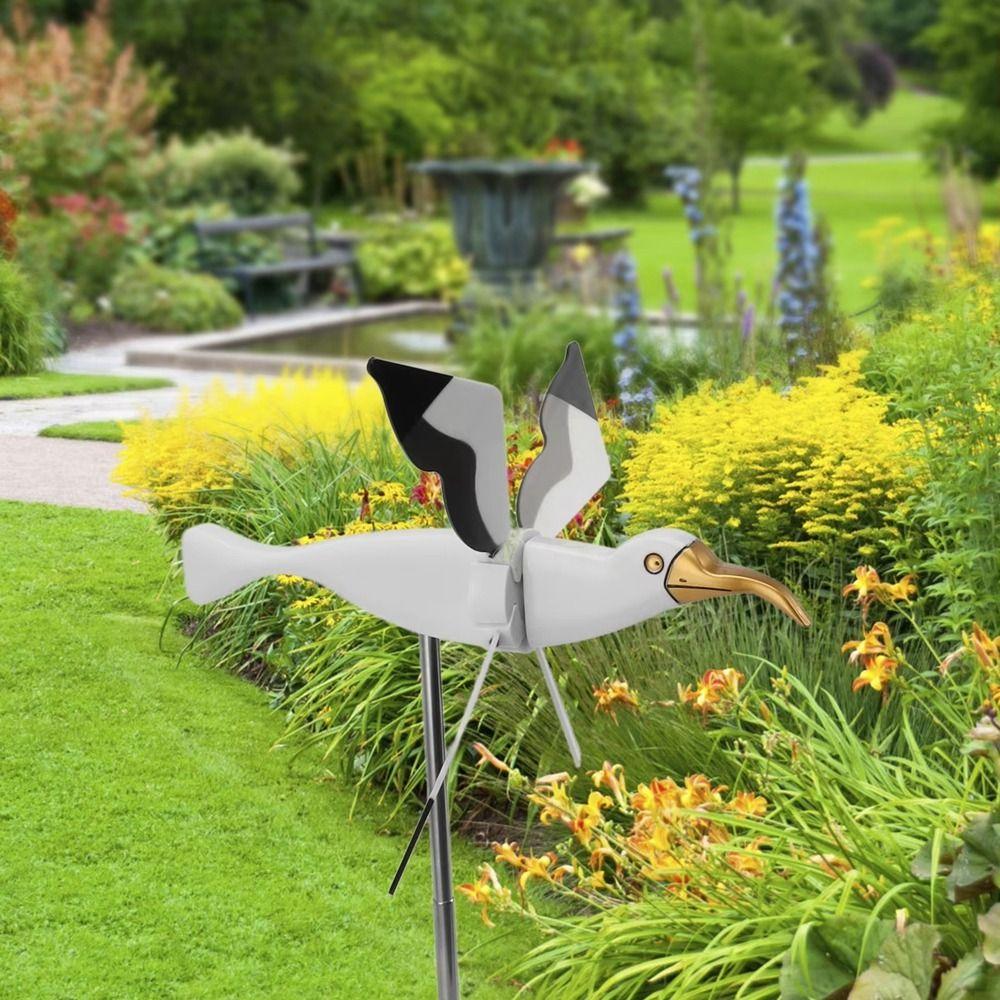 Устойчивая ветряная мельница в форме чайки, погодостойкая, вращающиеся фигурки птиц, праздничное украшение для двора