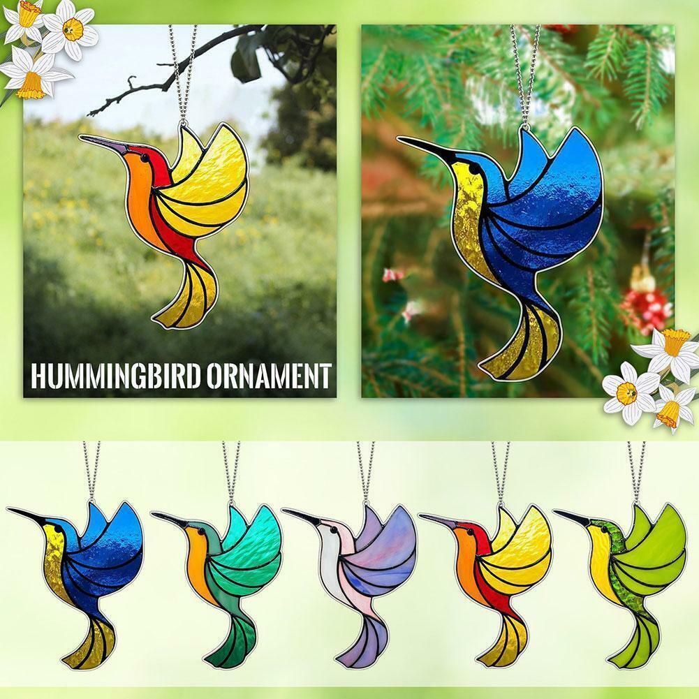 Ukraine Stained Glass Hummingbird Suncatcher Garden Hanging Art Pendant NEW