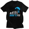 Мужские футболки Custom Evolution Paragliding Born To Fly из чистого хлопка, футболки с коротким рукавом для парапланеристов и скайдайверов