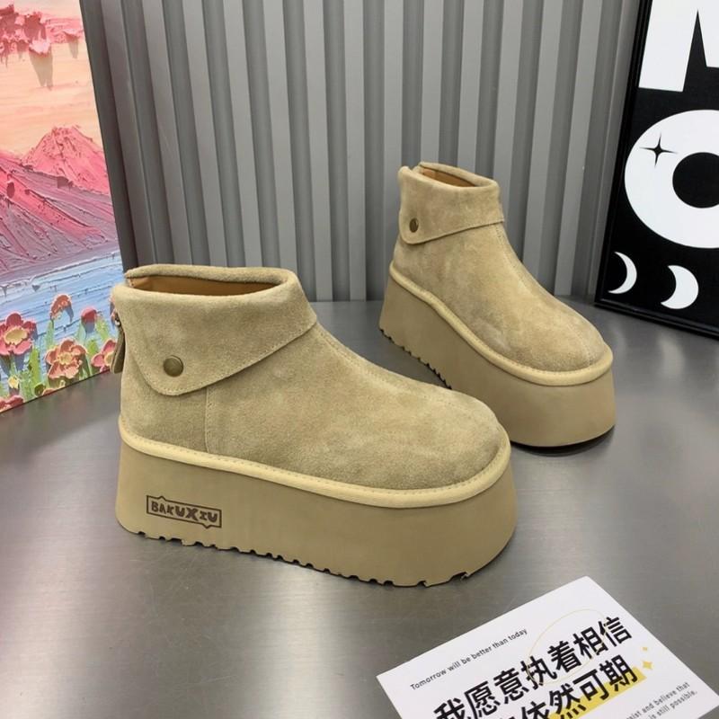 Модная платформа, универсальная обувь, женские легкие туфли на платформе, зимние новые повседневные матовые ботильоны на высоком голенище